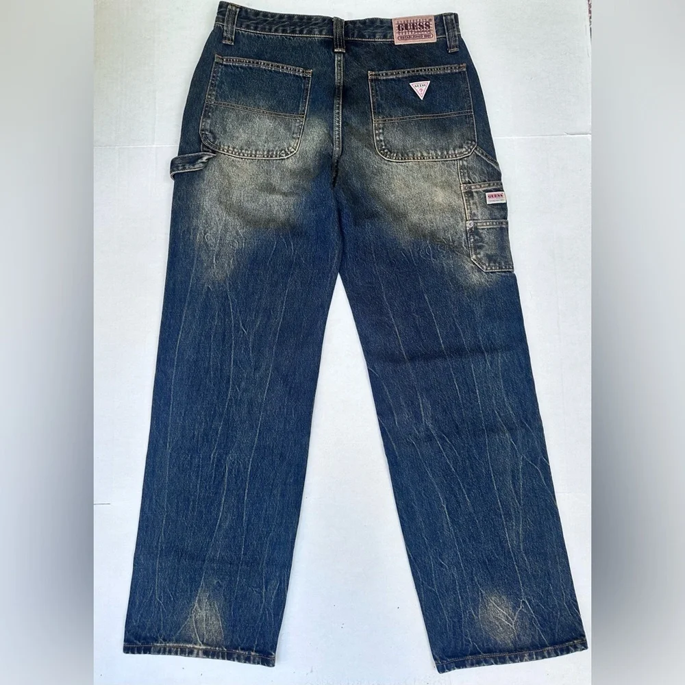 Guess Men's Dark Blue Carpenter Relaxed Jeans